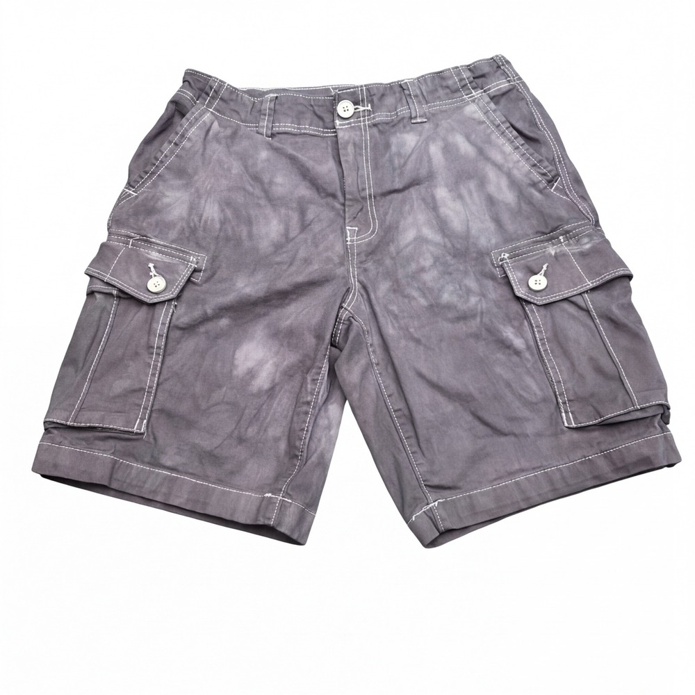 Sonoma Goods For Life Men's Cargo Shorts Size 33‎ Gray Over-Dyed Tie Dye Cotton